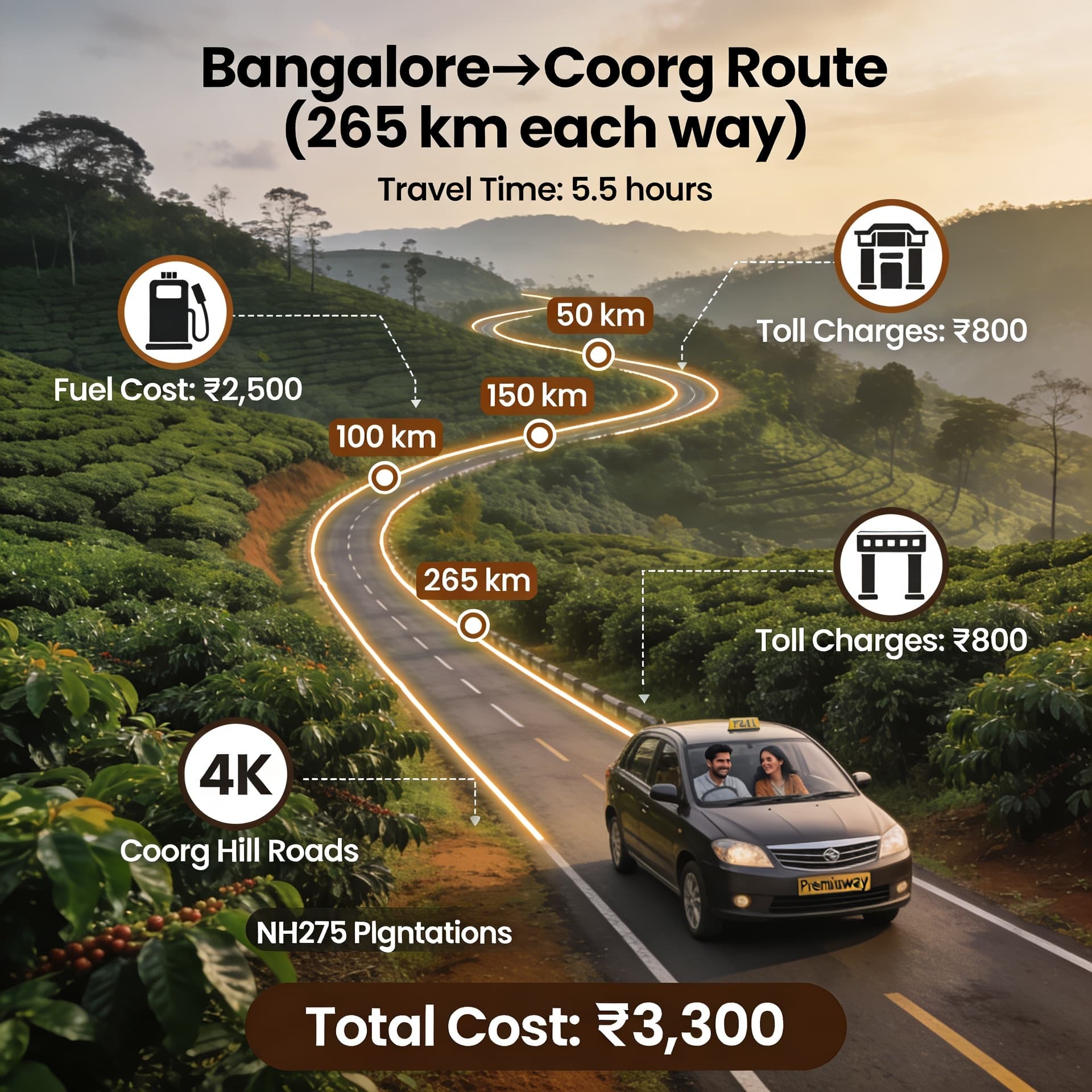 Bangalore to Coorg Cost